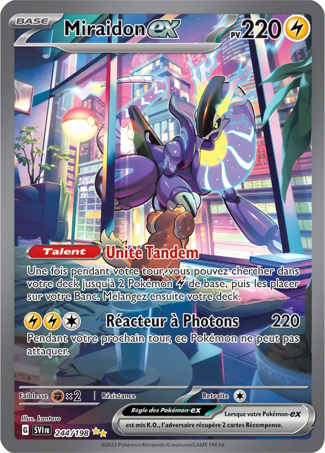 Carte Pokémon Miraidon EX Alternative 244/198 EV01 Écarlate et Violet 1 FR  NEUF