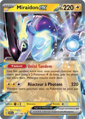 Carte Pokémon Miraidon EX Alternative 244/198 EV01 Écarlate et Violet 1 FR  NEUF